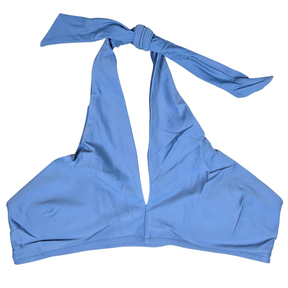 Aerie Real Good Halter Bikini Swim Top Blue Size L